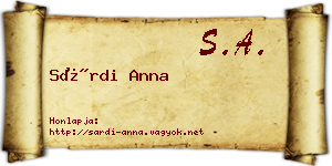 Sárdi Anna névjegykártya